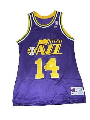 Jeff Hornacek Utah Jazz Vintage Champion Purple Jersey 40 Medium NBA Basketball • $199.98