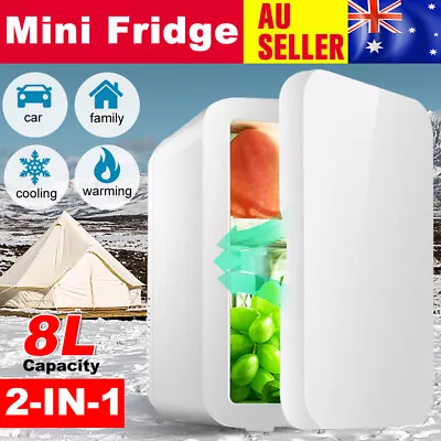 8L 2 In1 Home Car Cosmetic Mini Fridge Beauty Drinks Beer Cooler Bar Freezer AU • $57.45