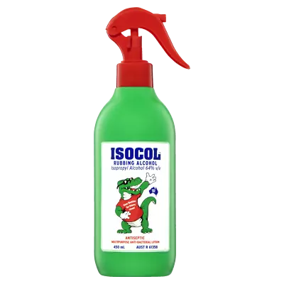 Isocol Rubbing Alcohol Antiseptic 450mL Multi-Purpose Anti-Bacterial Lotion • $13.49