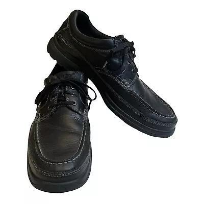 Men's Rockport Banni K53188 Black Leather Casual Comfort Walking Shoes Size 9 M • $29.95