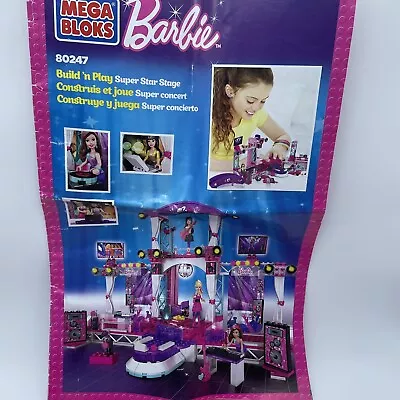 Mega Blocks Barbie Build ‘n Play Super Star Stage 80247 99% Complete Missing 1 • $47