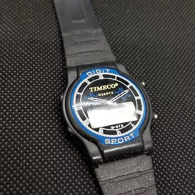 Timeco Digit M679 Mens Blue & Black Tone Analog & Digital Dial Sports Watch 33mm • $11.88