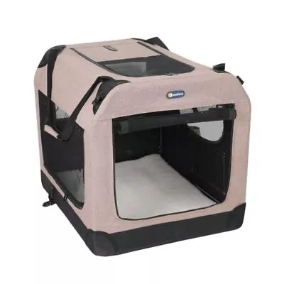 $42.88 • Buy Veehoo Beige Coffee Folding Soft Dog Crate, L