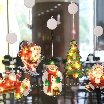 $8.80 • Buy Christmas Window Hanging LED Light Xmas Ornament Suction Cup Battery Xmas Decor