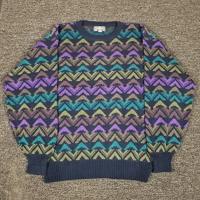 Sir William Sweater Mens 1X Multicolor Vintage B&T Fresh Prince Grandpacore • $23.99