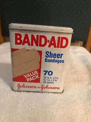 Vintage Band-Aid Sheer Bandages Metal Tin Box • $7.95