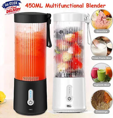 450ml Portable Blender Juicer Cup，BFA Free Rechargeable Smoothie Mixer Fruit • $32.99