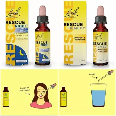 Rescue Remedy Night Homeopathic Remedy Anxiety Mental Health Deep Sleep Relax  • £11.47