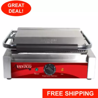 $281.99 • Buy Avantco P78 Grooved Top Bottom Commercial Panini Sandwich Press Grill Restaurant
