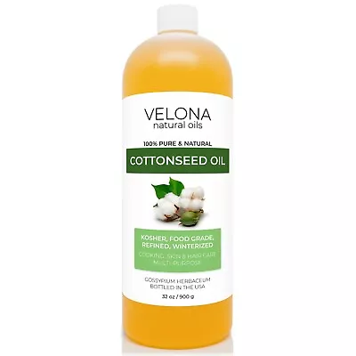 Cottonseed Oil By Velona - 32 Oz Refined Cold Pressed | Cooking Dressing Skin • $21.08