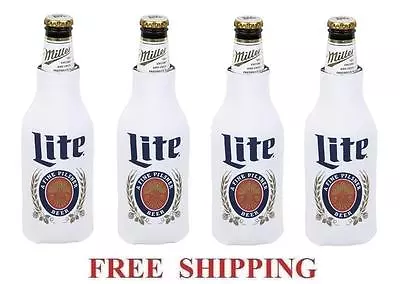 Miller Lite 4 Beer Bottle Koozie Coolie Huggie Coozie Cooler New • $24.98