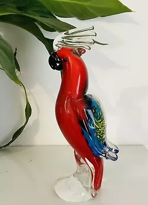 Murano Style Glass Cockatoo Figure Ornament Paper Weight Objet D'Art • £15