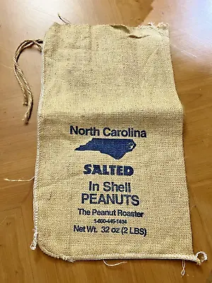 Vintage N.C. Salted In The Shell Peanuts Burlap Sack (The Peanut Roaster)  • £5.70