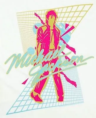 New: Vintage MICHAEL JACKSON Beat It Vaporwave Concert T-Shirt (White) • $7.98