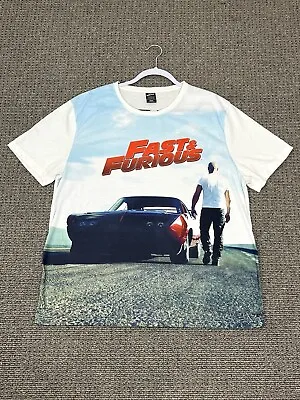 Vintage Fast & Furious Mens T Shirt White Vin Diesel Charger Print Size 2XL RARE • $80.92