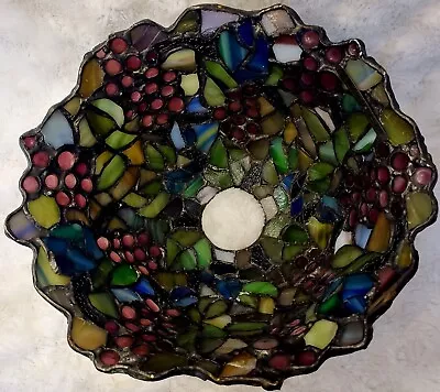 Vintage Quoizel Collection Stained Leaded Glass Tiffany Style Lamp Shade Grapes • $99