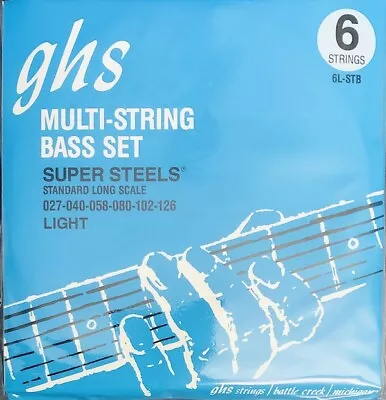 GHS 6L-STB Super Steels Bass Guitar Strings; 6-Strings Set Gauges 27-126 • $38.99