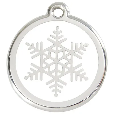DOG TAGS Engraved Personalised Cat ID Identity Disc Snowflake Red Dingo (1SF) • £11.49