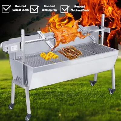46  Family BBQ Grill Suckling Pig Rack Roast Whole Lamb Grill Auto Rotate 360° • $418.30