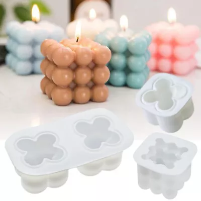 3D Silicone Candle Moulds Soy Soap Aromatherapy Candles Wax Plaster DIY Mold UK • £3.59