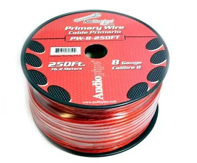 Audiopipe 8 Ga Gauge Red Power Ground Wire Cable Car Audio Amp 250ft Spool Pw-8 • $85.90