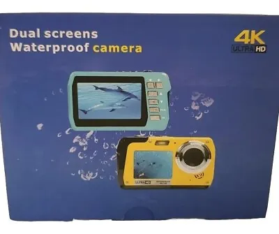 4K Waterproof Camera 18X Digital Zoom 56MP Dual Screen Support 128 GB Memory  • $69.99