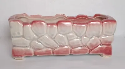 VTG Mid Century MC COY Pottery Rectangle Pink Stones Rocks Wall Trough Planter • $20