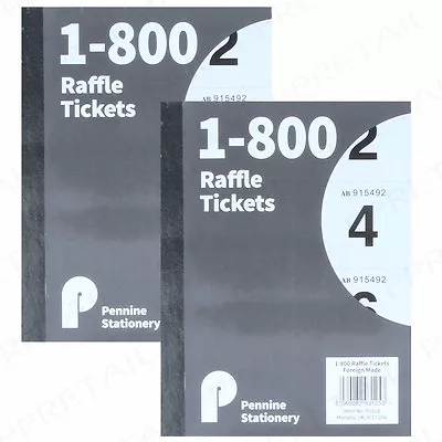 2x Raffle/Cloakroom Books 800 TICKETS PER BOOK Tombola/Draw Various Colours • £5.56