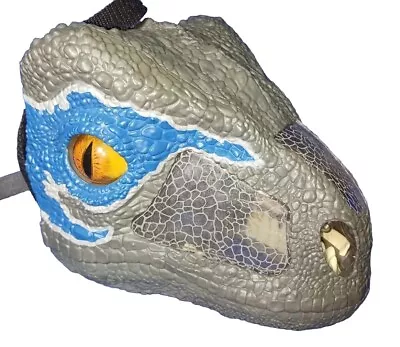 Jurassic World Chomp N Roar Mask Velociraptor Blue 2017 ROARS & Eyes MOVE WORKS  • $14.29