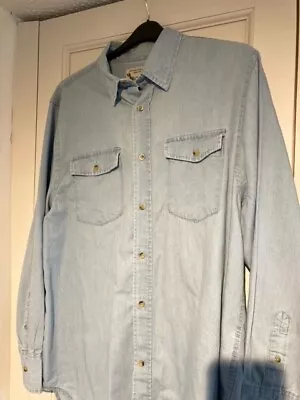 Peter Christian Cotton Chambray Shirt. XL. Light Blue Denim Look. • £17
