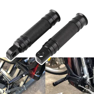 Black CNC Foot Pegs Footrest For Harley Dyna Softail Sportster V-Rod FLHR FLHX • $14.23