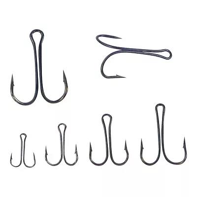 10 Pack Size 0/8 Double Hooks Swimerz Black Nickel Coated Lure Hooks & Stingers • $8.25