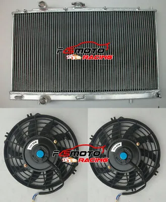 For 1996-2001 Mitsubishi Lancer Evo 4/5/6 CN9A CP9A 4G63T Aluminum Radiator+fans • $169