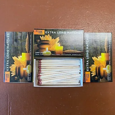 3 X Boxes Of Bryant May Safety Matches Extra Long - Ideal For Candles Open Fires • £4.19