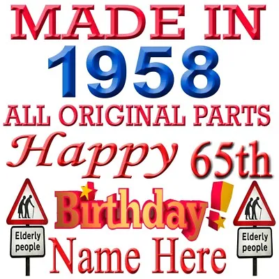 £5.99 • Buy HAPPY 65th BIRTHDAY DRINKS COASTER CELEBRATION GIFT PERSONALISED WITH NAME 1958