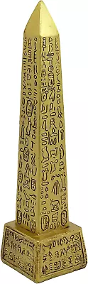 Gods Of Egypt Temple Of Ra Gold Colored Luxor Obelisk With Hieroglyphs Pillar Of • $26.56
