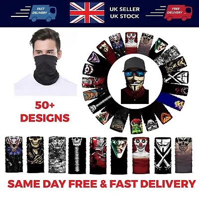 Balaclava Cycling Neck Tube Scarf Snood Biker Face Mask Warmer Bandana Multi Use • £3.99