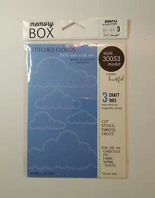 Retired HTF NIP Memory Box Open Studio Steel Dies Style 30053 Stitched Clouds • $5.40