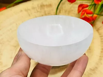 Large Selenite Crystal Charging Station Dish Satin Spar Gypsum 4  Bowl • $19.69