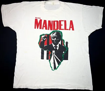 Vintage Nelson Mandela Freedom/Black History T-Shirt - Mens LARGE • $63