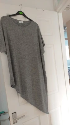 £5.49 • Buy Size M (12) Trendy Silver Shiny Asymmetrical Top - Wallis - Free Necklace 