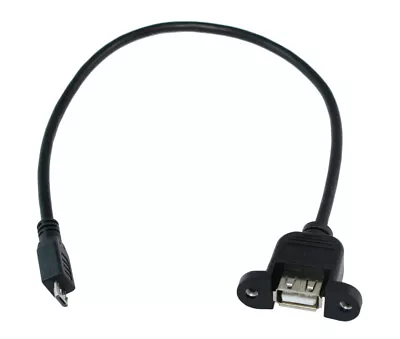 12inch USB 2.0 EXTENSION Micro-B 5 Pin To A Female PANEL MOUNT Cable • $3.01