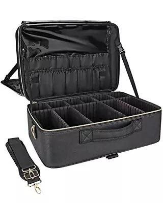  Makeup Bag Makeup Case Professional Makeup Artist Kit Train Extra Large Black • $102.77
