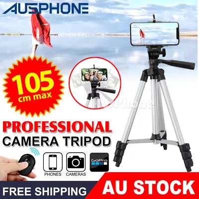 Professional Camera Tripod Stand Mount Phone Holder For IPhone DSLR Travel AU • $18.95