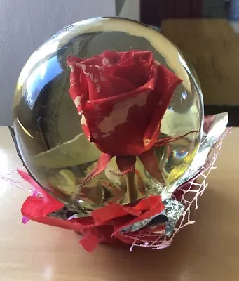 Forever Red ROSE/PINK In Glass Ball Water Dome Globe Large Real Rose 6x6 In. • £41.41