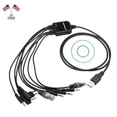 8 In 1 USB Programming Cable+Software CD For Motorola Baofeng Kenwood HYT Radio • $15.99