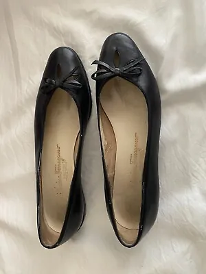 Salvatore Ferragamo Black Leather Flats - Size US 8 Narrow - Approx 7 - 7.5 AU • $55
