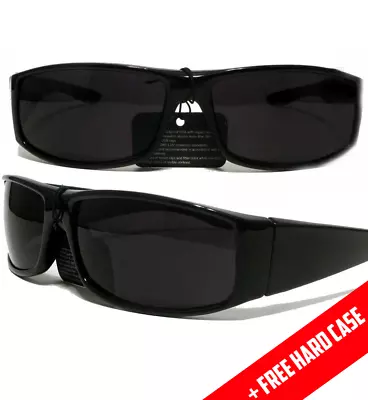 Gangster Black Wrap Sunglasses Black Lens OG LOC Style • $49.50