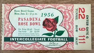 1956 Rose Bowl Ticket Michigan State 17 Vs UCLA 14 • $9.99