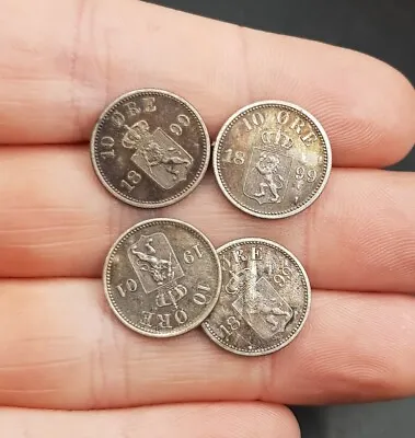 Antique Pair Of Norwegian 10 Ore Silver Coin Cufflinks. Unusual. 1901 Old Money  • $49.33